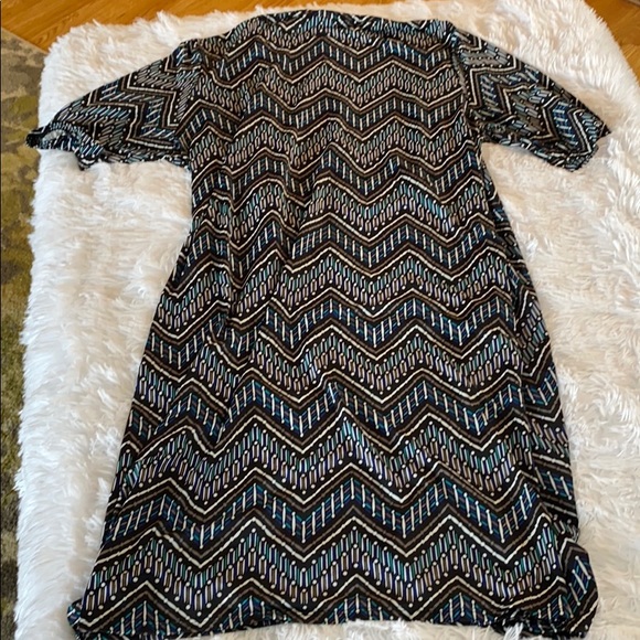 Dex Faux Wrap Black Multi Dress size 2X - Picture 5 of 9